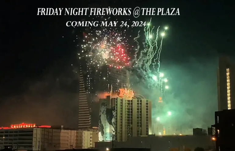 2024 Plaza Hotel Friday night fireworks in Las Vegas